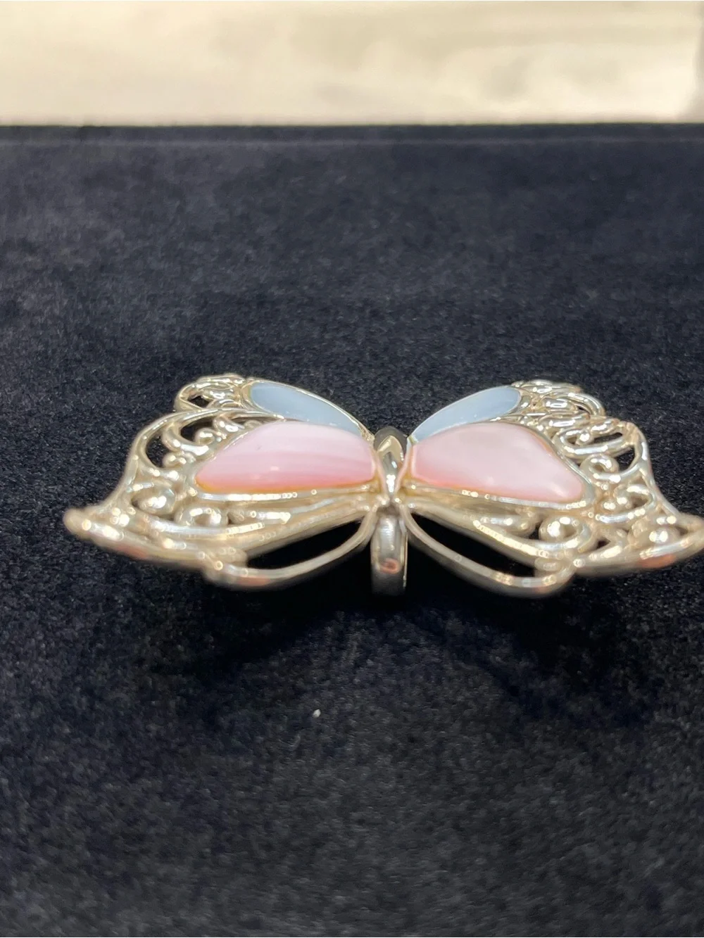 Vintage Sterling Silver Mother of Pearl Inlay Pendant